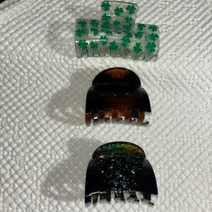 Set of Three Hair Claw Clips